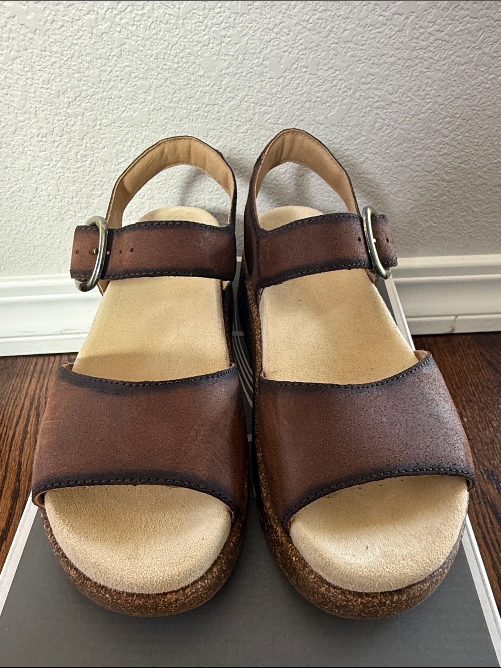 Dansko Brown Leather Buckle Sandals